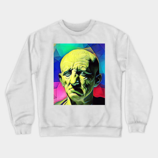 Cato the Elder Colourful Portrait | Cato the Elder Artwork 7 Crewneck Sweatshirt by JustLit